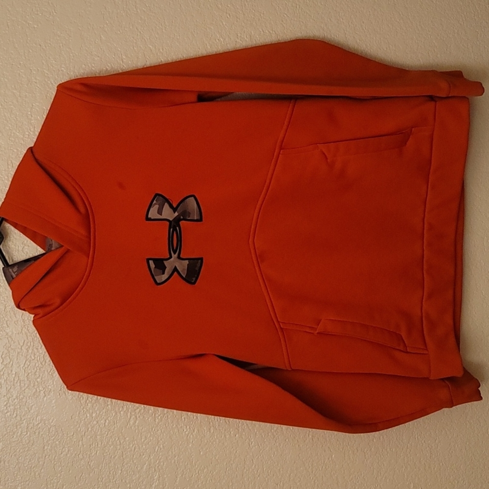 Under Armour Hoodie Youth Size Large Neon Orange and Camo